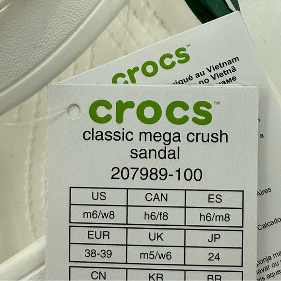 NWT Crocs Platform Mega Crush Chunky Iconic Sandal in White Size 8 - Picture 5 of 14